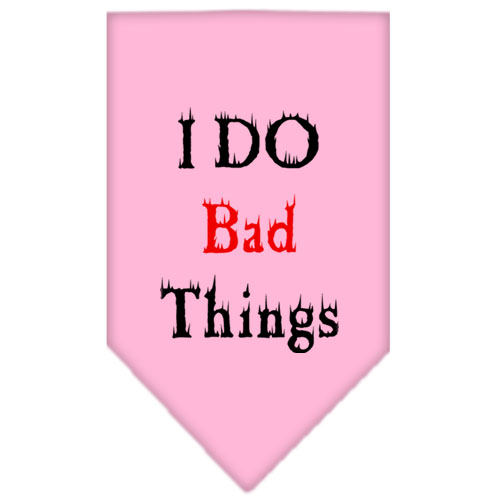 I Do Bad Things Screen Print Bandana Light Pink Large